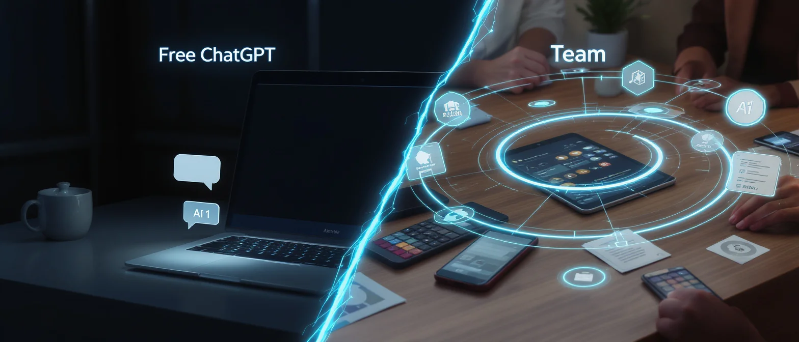 Безкоштовний ChatGPT vs ChatGPT Team: чи варто платити $25/міс — ілюстрація до статті